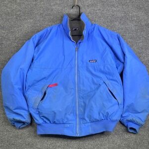 Patagonia Shelled Synchilla Jacket Mens L Blue Fleece Lined USA Style 28121 90s
